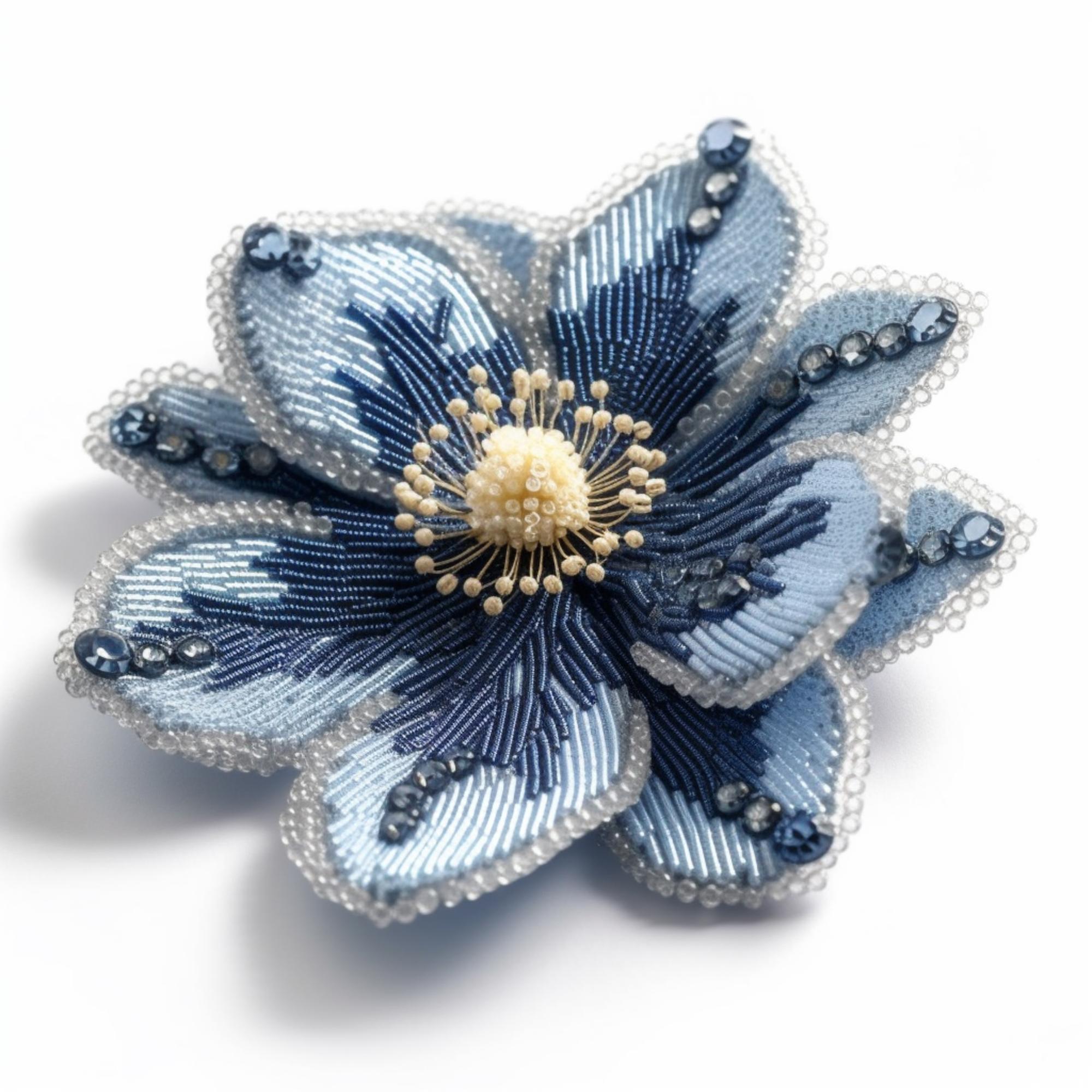embroidered floral patch on denim jacket
